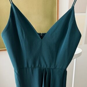 Shona Joy Cocktail Draped Maxi Dress, Seaweed (Size 4)